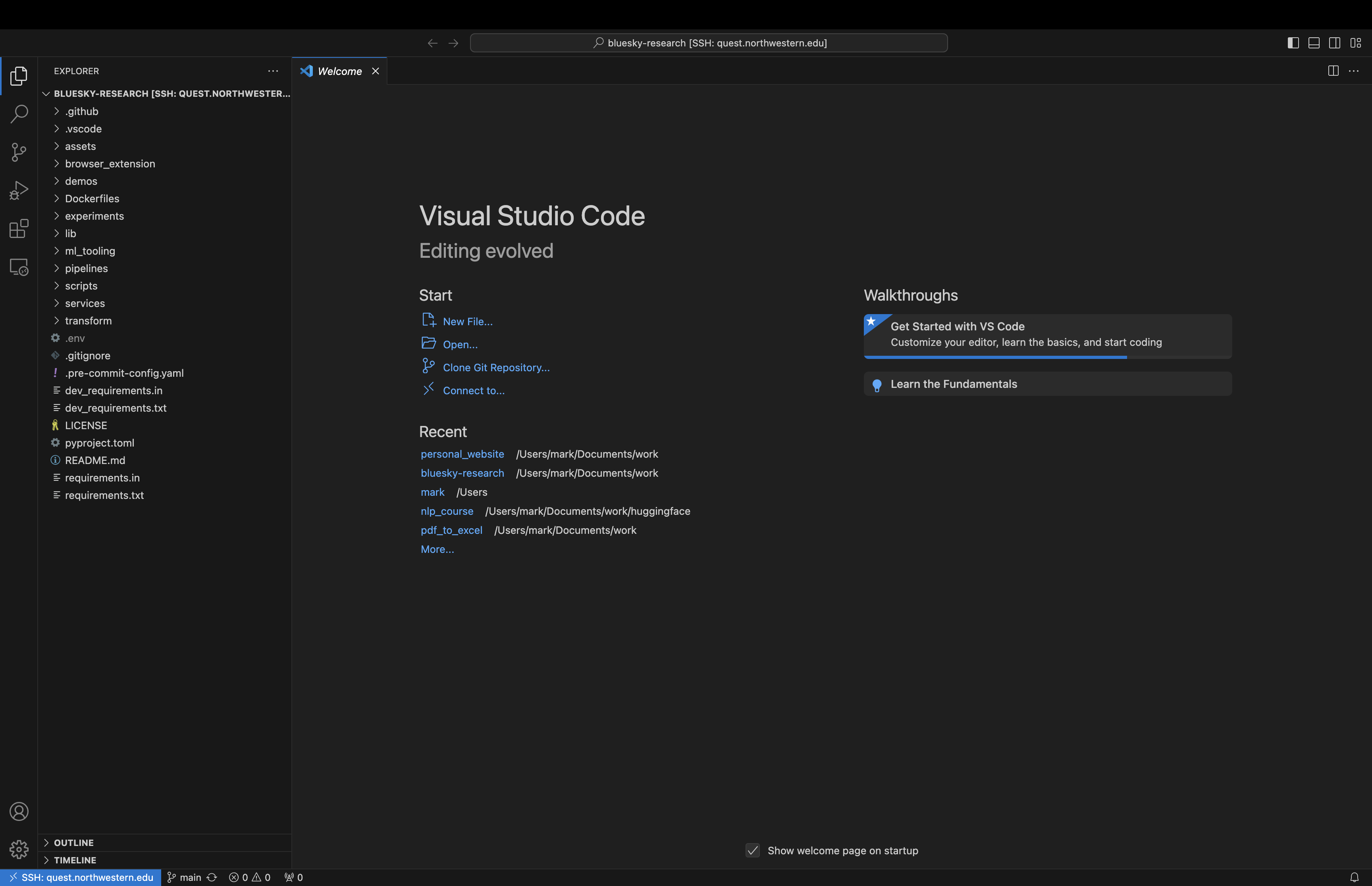 VSCode connected to KLC cluster via remote SSH tunneling