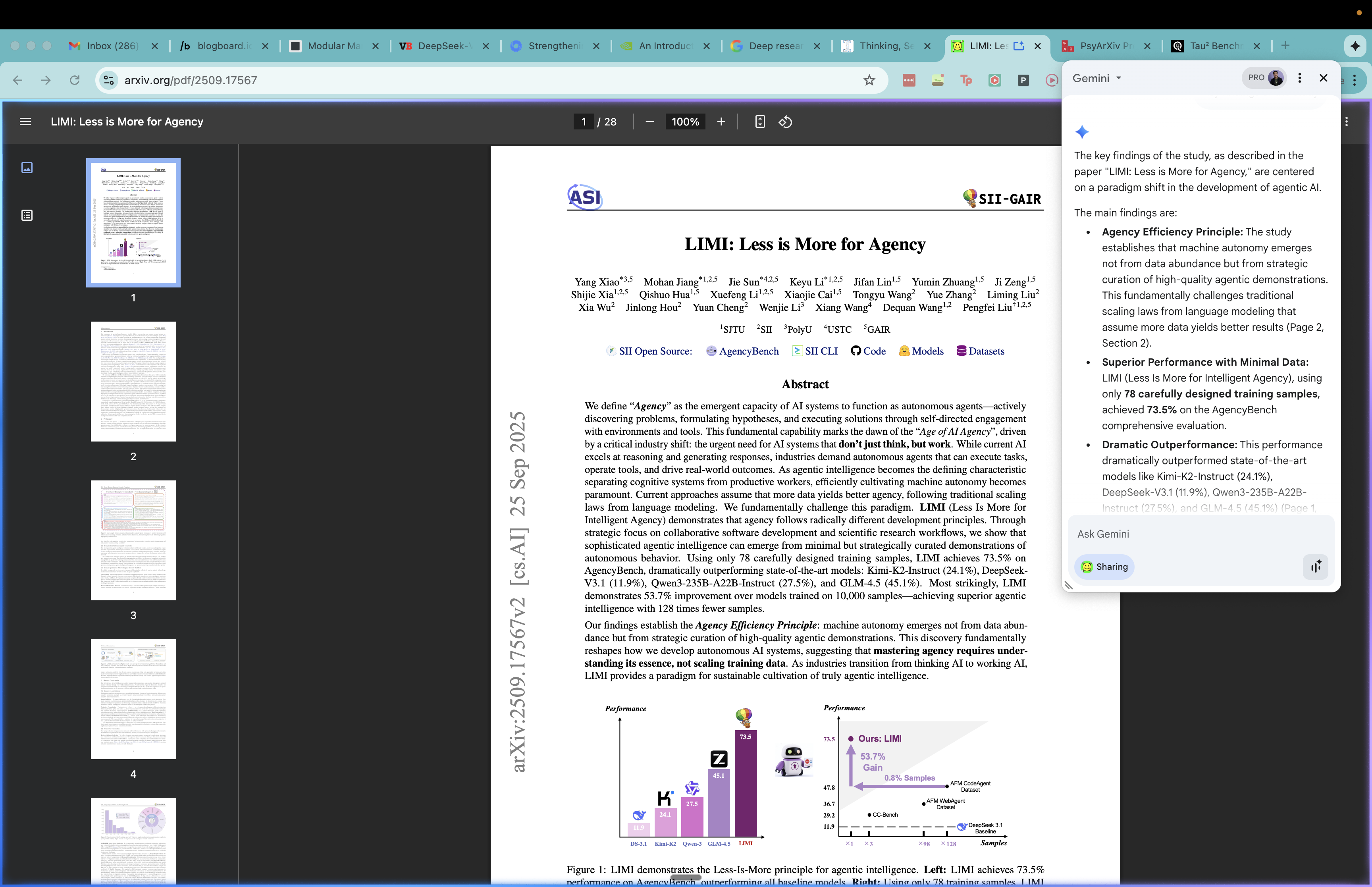 Screenshot of Gemini browser extension in use