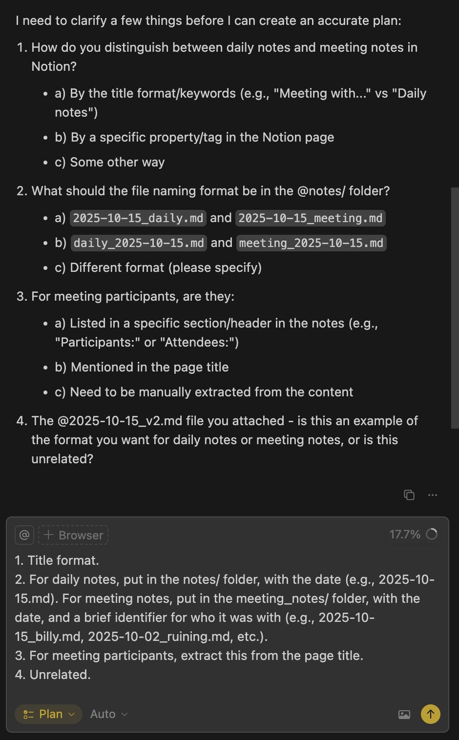 Starter prompt