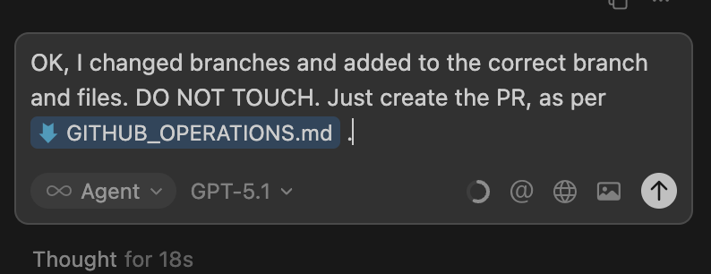Telling Cursor to ONLY create a PR