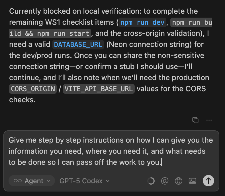 Cursor handing off the task to me