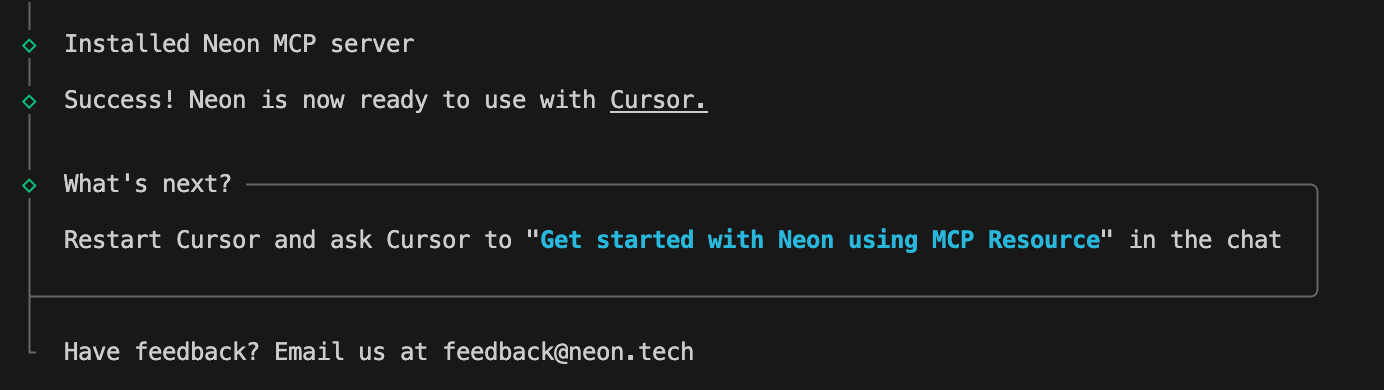 Neon has an MCP server!