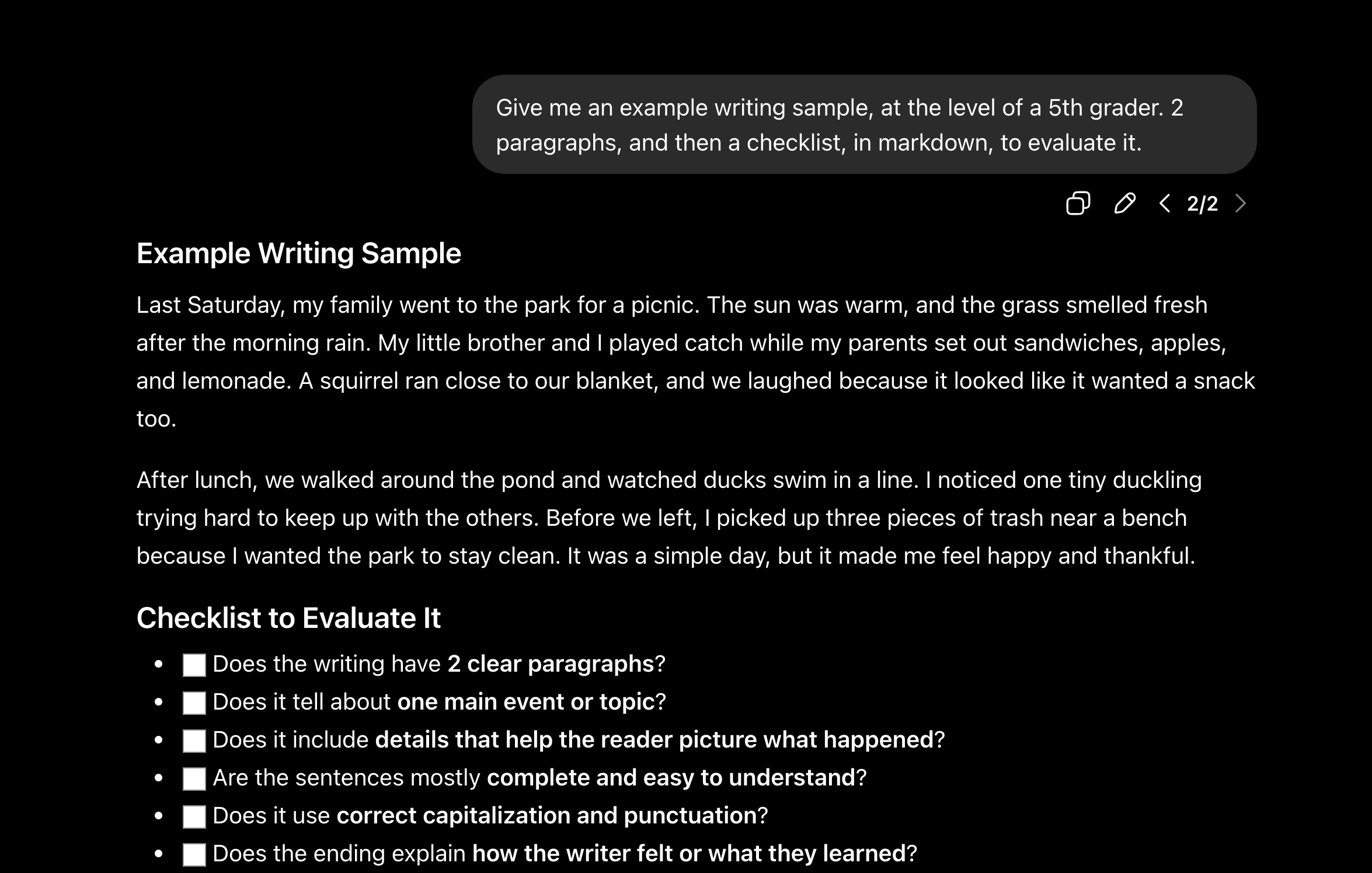 Sample paragraph generated by ChatGPT showing a critical perspective, not just "agreement"