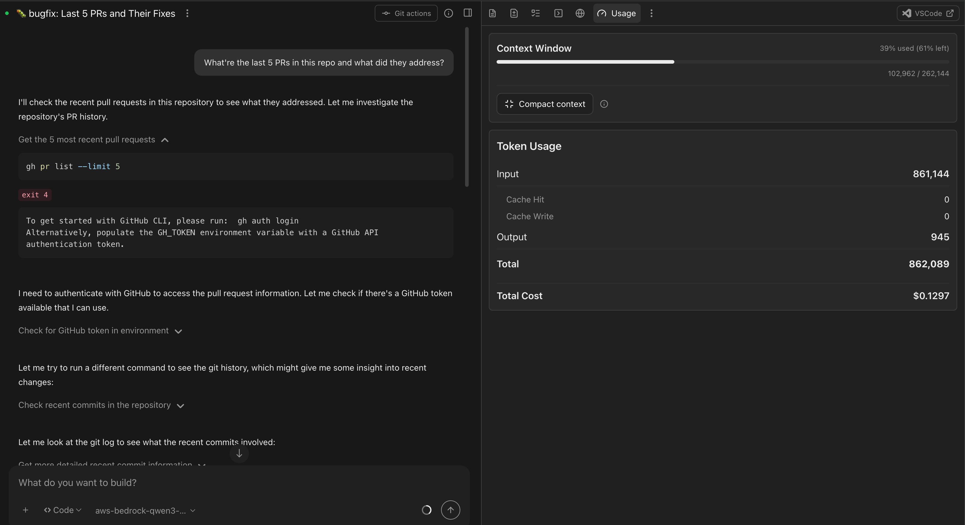Screenshot of an OpenHands Cloud conversation